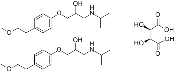 1-(Isopropylamino)-3-(p-(2-methoxyethyl)phenoxy)-2-propanol (2:1) Dextro-tartrate salt(56392-17-7)
